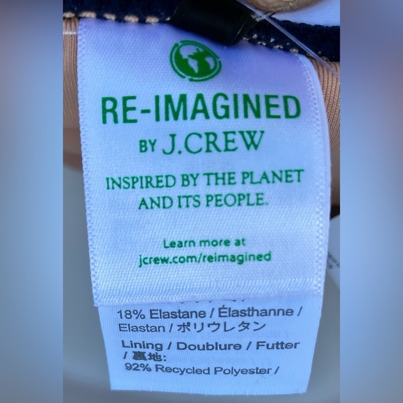 NWT J. Crew Navy and White Striped One-Piece Halter Swimsuit with Skirt Size 24 - Picture 8 of 10